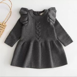 Gray Knitted Sweater Winter Dress 24 Months